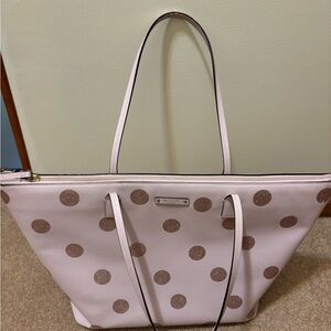 Kate Spade Light Pink Polka Dot Tote Bag
